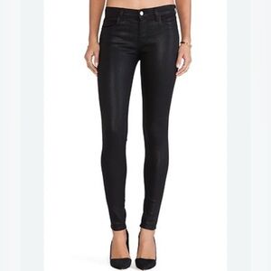 J Brand Skinny Leggings Jean, Black Coated Sheen